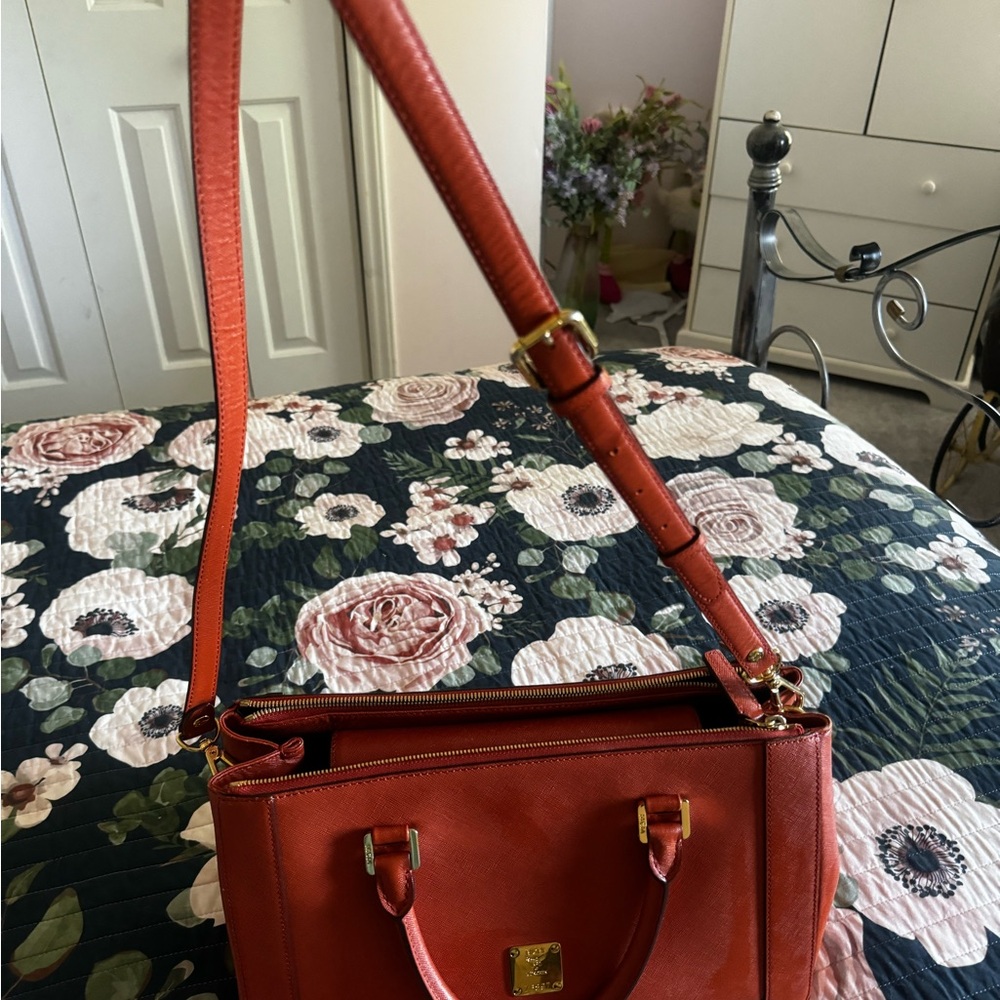MCM Leather Satchel/ Crossbody Bag - Picture 10 of 16